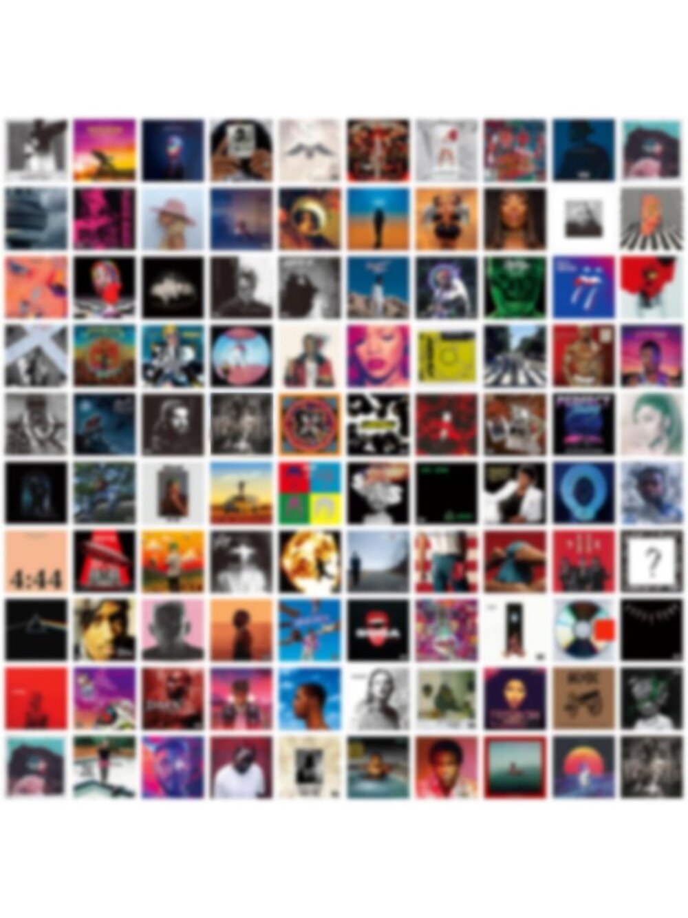 100 Pcs 5x5 Inch Wall Collage Kit | Music, Album Cover & Rapper Posters for